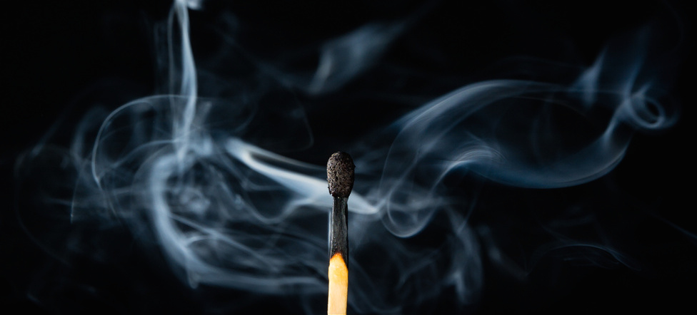 Wooden match burned out. How to deal with stress and burnout.