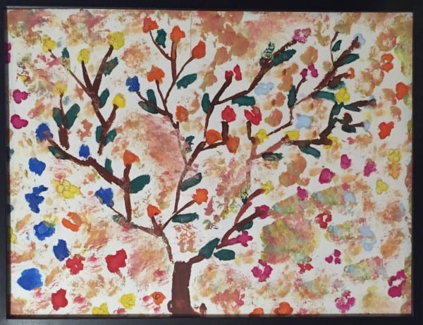 Colorful painting of a tree. The World Is a Better Place Because You Are In It.