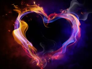 Fire in the shape of a heart representing how to bring the passion back in a relationship