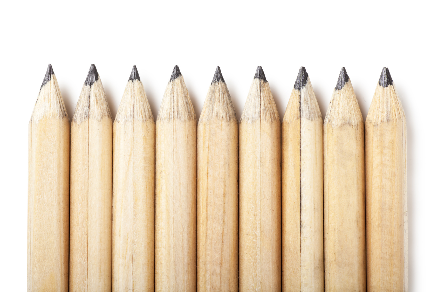 Sharpened pencils lined up. How to get organized.
