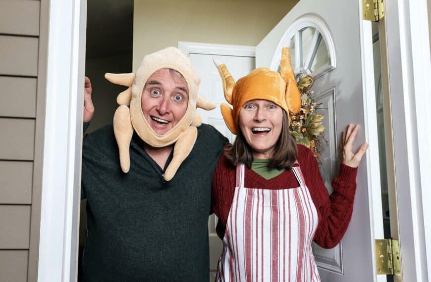 How to deal with in-laws, mother and father answering the door in holiday turkey costumes