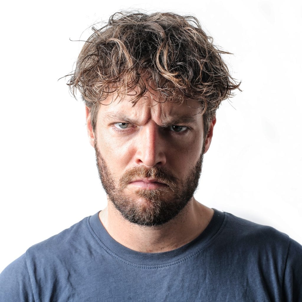 man looking angry working on Getting Anger under control.