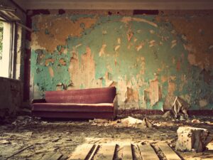 Destroyed House. Relationship Mistakes How to Destroy Your Relationship