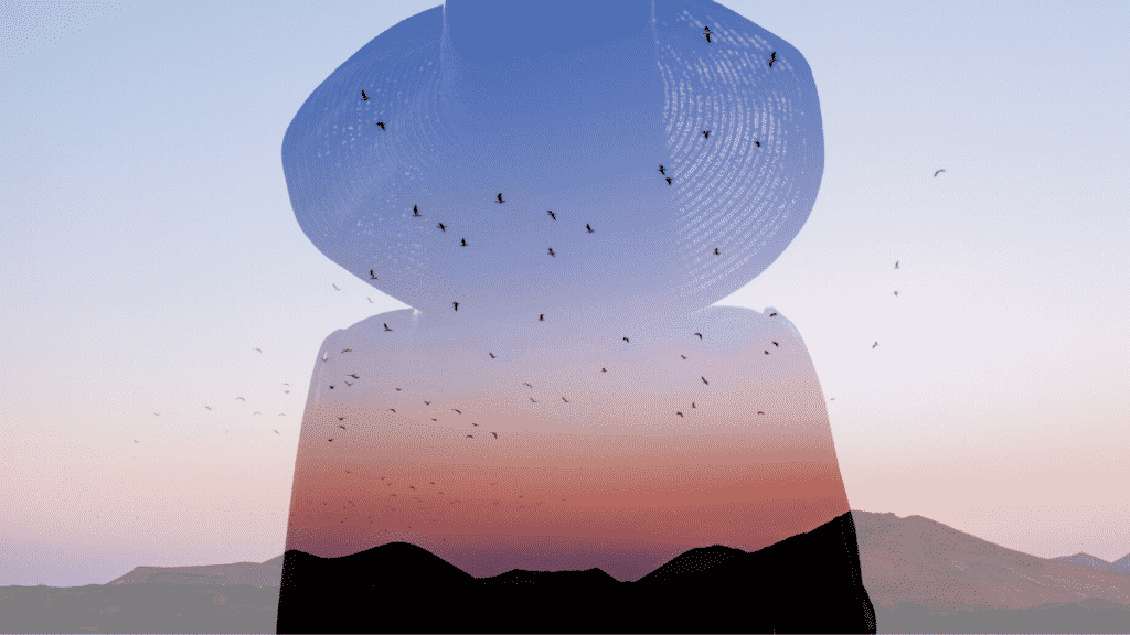 Beautiful sunset in the mountains with birds flying around. How to heal from a toxic relationship.