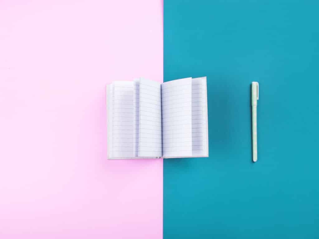 Notebook open with a pen next to it representing How to Stay Persistent With Your Goals