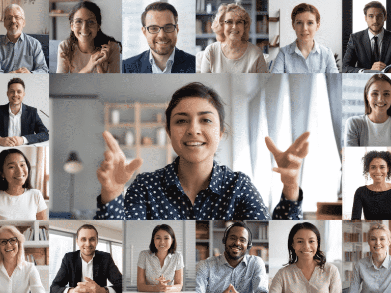 Headshots of a diverse group of people representing empowerment in the workplace.