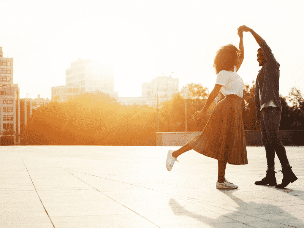 couple dancing happily representing Types of Intimacy