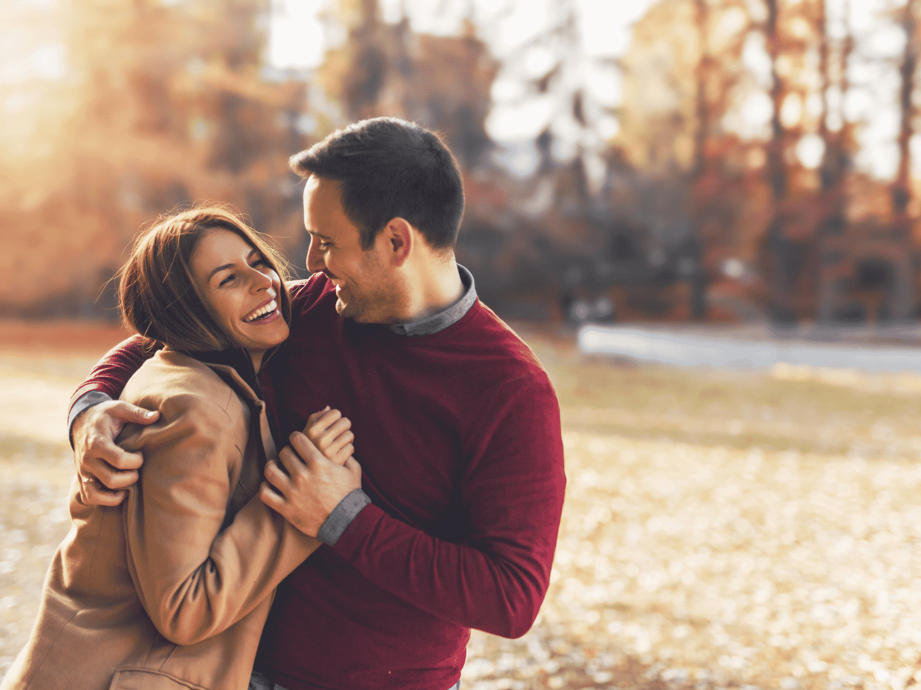 Happy Couple Holding Each Other, representing Pre-Engagement Counseling