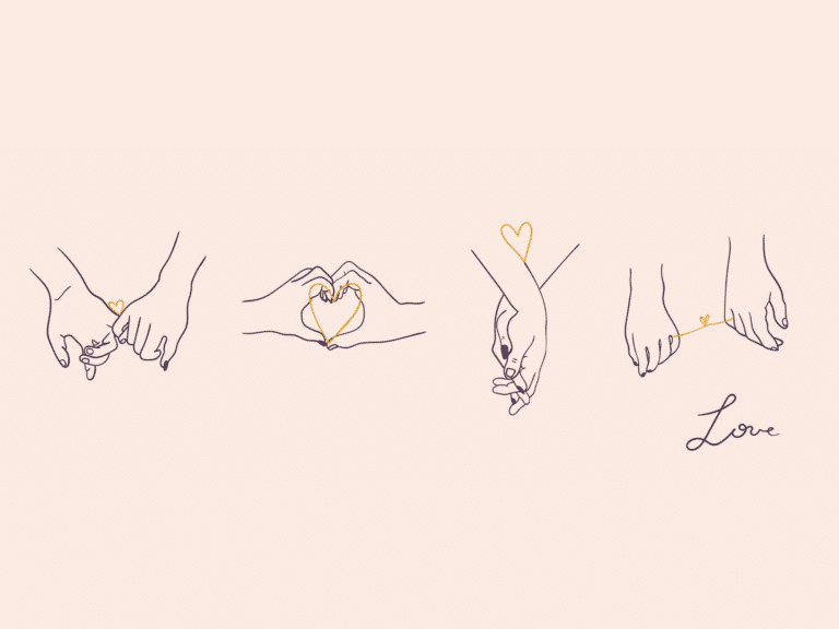 Couple holding hands 4 ways. Attachment styles relationship help