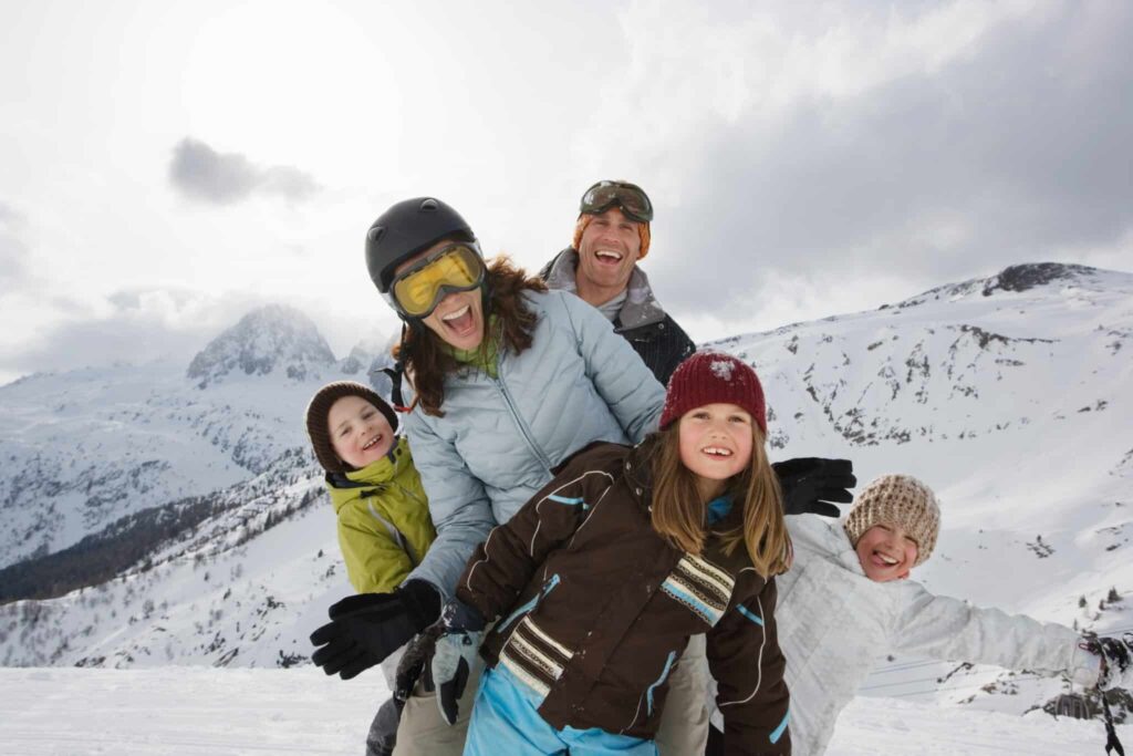 Family at ski resort