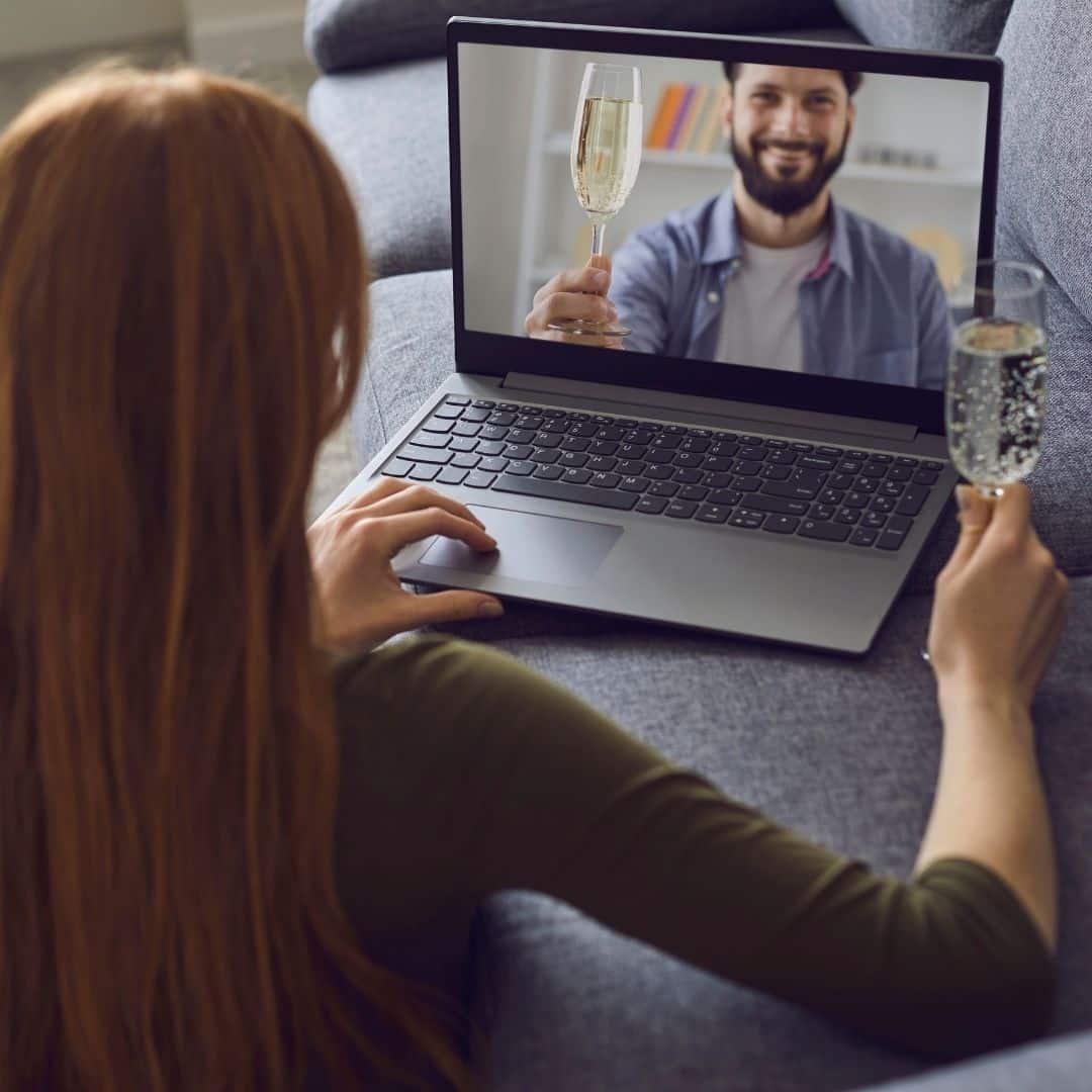 Woman having an online date.