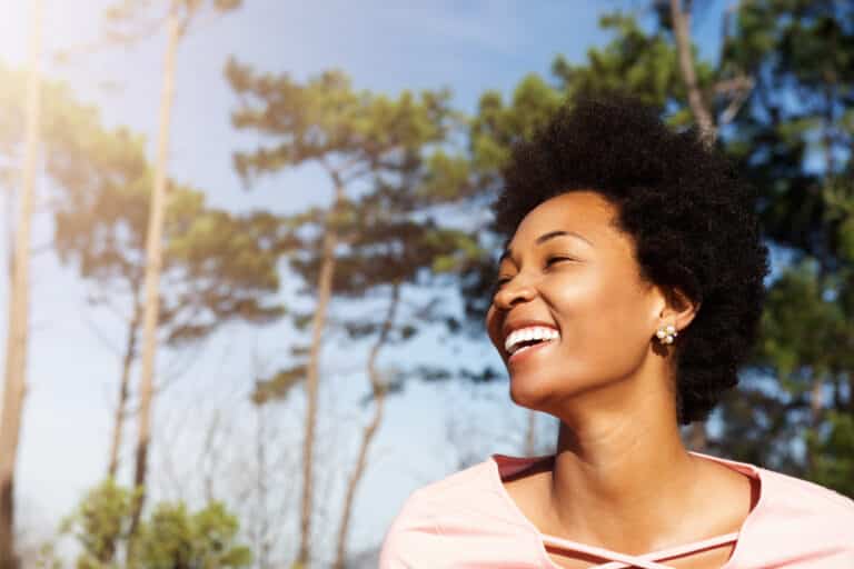 confident black woman outdoors
