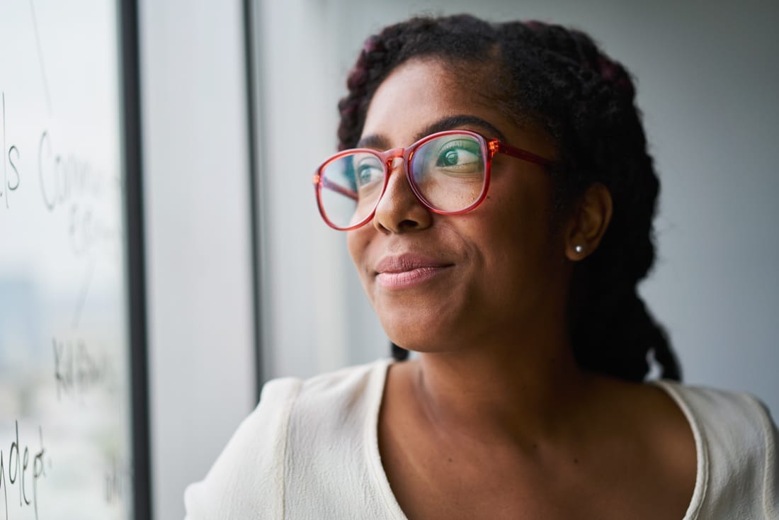 Portrait of peaceful worker reflecting on Denver career counseling session