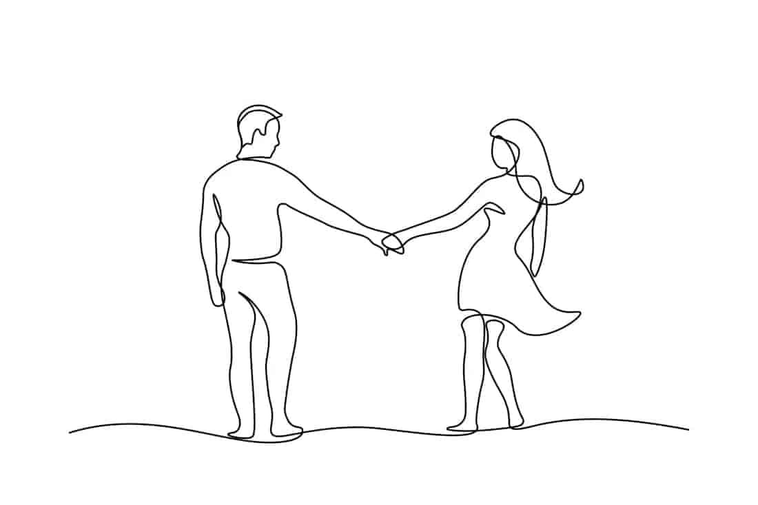 A vector of A person and person holding hands