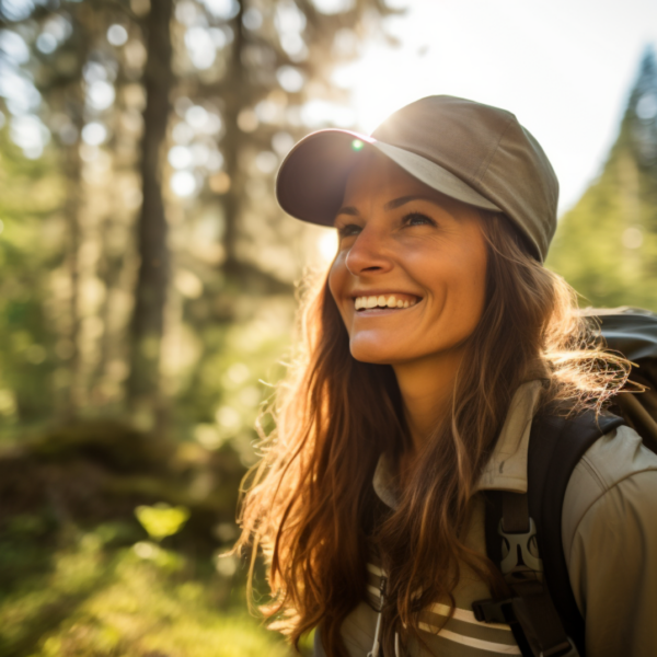 A woman hikes in the woods representing how to figure out what you want in life