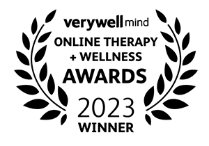 Very Well Mind Online Therapy + Wellness Awards 2023 Winner