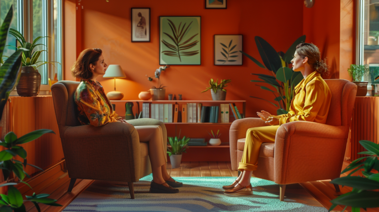 A female therapists sits across from her client depicting the signs of moving too fast or too slow with a client.