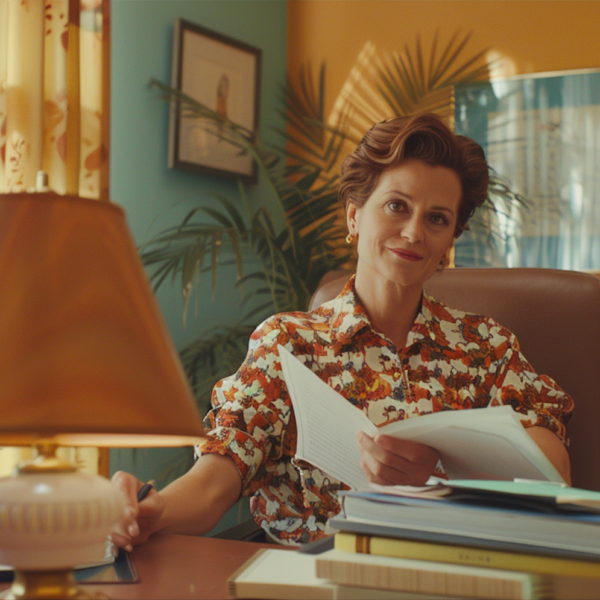 A female therapist sits at her desk rethinking the medical model in therapy.