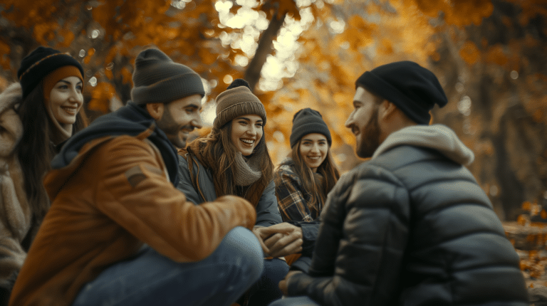A group of friends sits talking in the park representing Why It’s So Hard to Make New Friends as an Adult