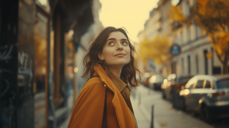 A woman looks happy and content representing How long does it take to get over a breakup?