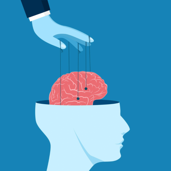 An abstract photo of a hand controlling a brain like a puppet representing Power Dynamics in Therapy