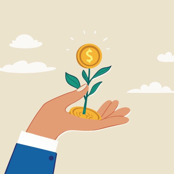 A therapist holds money in his hand and watches it grow representing why life coaching income is higher than your therapist salary.